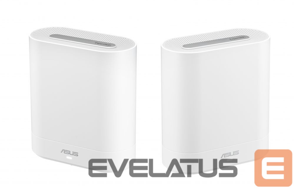 Maršrutizatoriai Asus Wifi 6 802.11ax Tri-band Business Mesh System EBM68 (2-Pack) 802.11ax, 4804 Mbit/s, 10/100/1000 Mbit/s, Ethernet LAN (RJ-45) ports 3, MU-MiMO No, No mobile broadband, Antenna type Internal, White