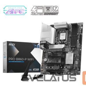 Intel procesoriaus pagrindinė plokštė MSI  Mainboard||Intel B860 Express|LGA1851|ATX|Memory DDR5|Memory slots 4|2xPCI-Express 4.0 1x|1xPCI-Express 4.0 4x	|1xPCI-Express 5.0 16x|3xM.2|1xHDMI|1xDisplayPort|8xUSB 2.0|2xUSB 3.2|1xUSB-C|1xRJ45|3xAudio port|1xThunderbolt|PROB860-PWIFI 
