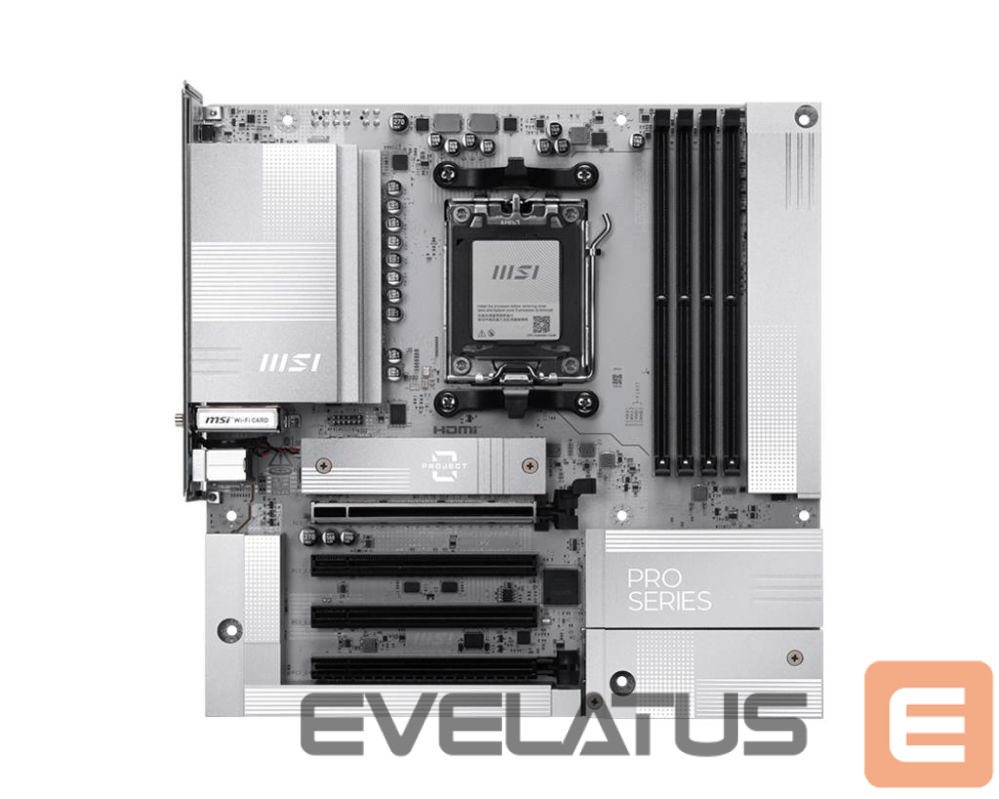AMD procesoriaus pagrindinė plokštė MSI Mainboard||AMD B850|Socket AM5|micro ATX|RAM DDR5-SDRAM|4xSlots|Wi-Fi Yes|Bluetooth Yes|1xPCI Express x4 slots|1xPCI Express x16 slots|2xNumber of M.2 (M) slots|PROB850M-AWIFIPZ