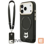 Kitos prekės Karl Lagerfeld  Karl Lagerfeld Big Strap Choupette Metal Logo MagSafe Case for iPhone 17 Pro Max - Black 