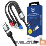 Kitos prekės 3MK  3mk Hyper Cable N-SERIES 6 in 1 USB-C / USB-A to USB-C / Lightning / Micro 1.2m QC 3.0 9V / 2A 18W - black 