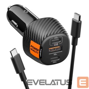 Kitos prekės Spigen  Spigen Essential EV1133 3-port car charger - black 