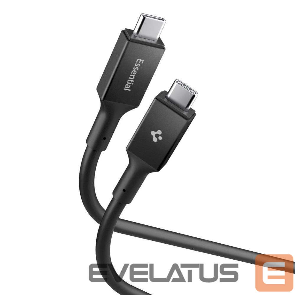 Kitos prekės Spigen Spigen Essential EB24012CC USB-C / USB-C 240W 120cm Cable - Black
