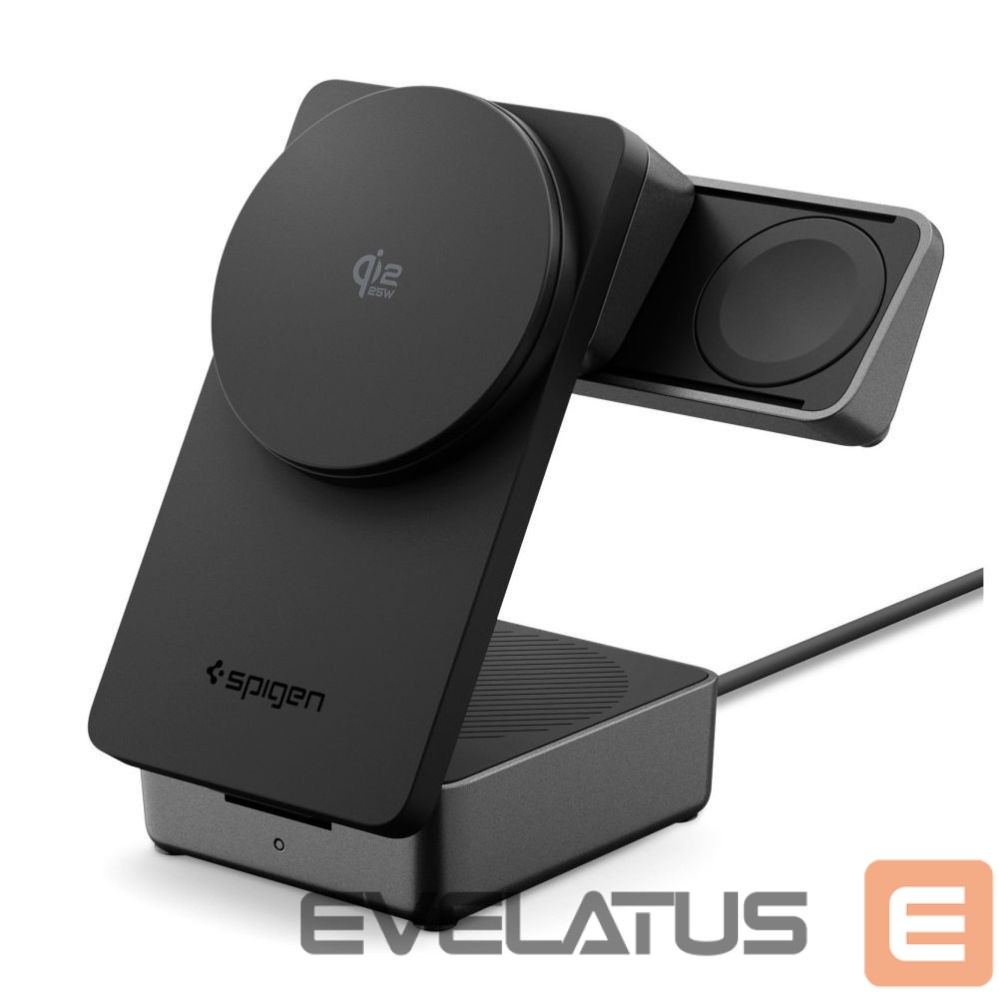 Kitos prekės Spigen Spigen Essential Qi2.2 25W 3in1 MagSafe Magnetic Wireless Charger - Black