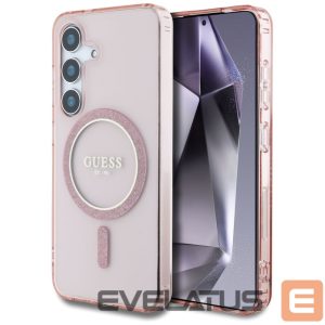Kitos prekės Guess  Guess Glitter Circle Classic Logo MagSafe Case for Samsung Galaxy S25 Pink 
