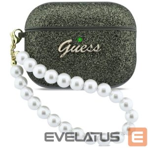 Kitos prekės Guess  Guess Glitter Pearl Strap Case for AirPods Pro 3 - Black and Glitter 