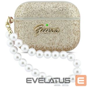 Kitos prekės Guess  Guess Glitter Pearl Strap Case for AirPods Pro 3 - Gold 