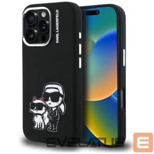 Kitos prekės Karl Lagerfeld  Karl Lagerfeld Silicone Karl&Choupette Sketch MagSafe Case for iPhone 16 Pro Max - Black 