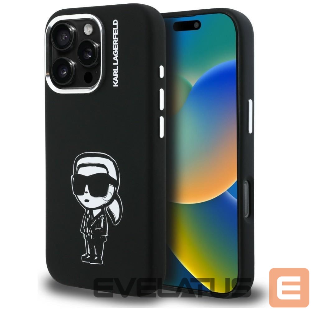 Kitos prekės Karl Lagerfeld Karl Lagerfeld Silicone Karl Sketch MagSafe Case for iPhone 16 Pro Max - Black