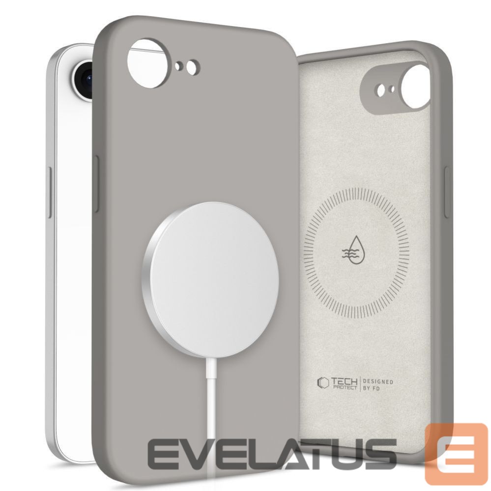 Kitos prekės Tech-Protect Tech-Protect Silicone MagSafe Case for iPhone 16E / 17E - Gray