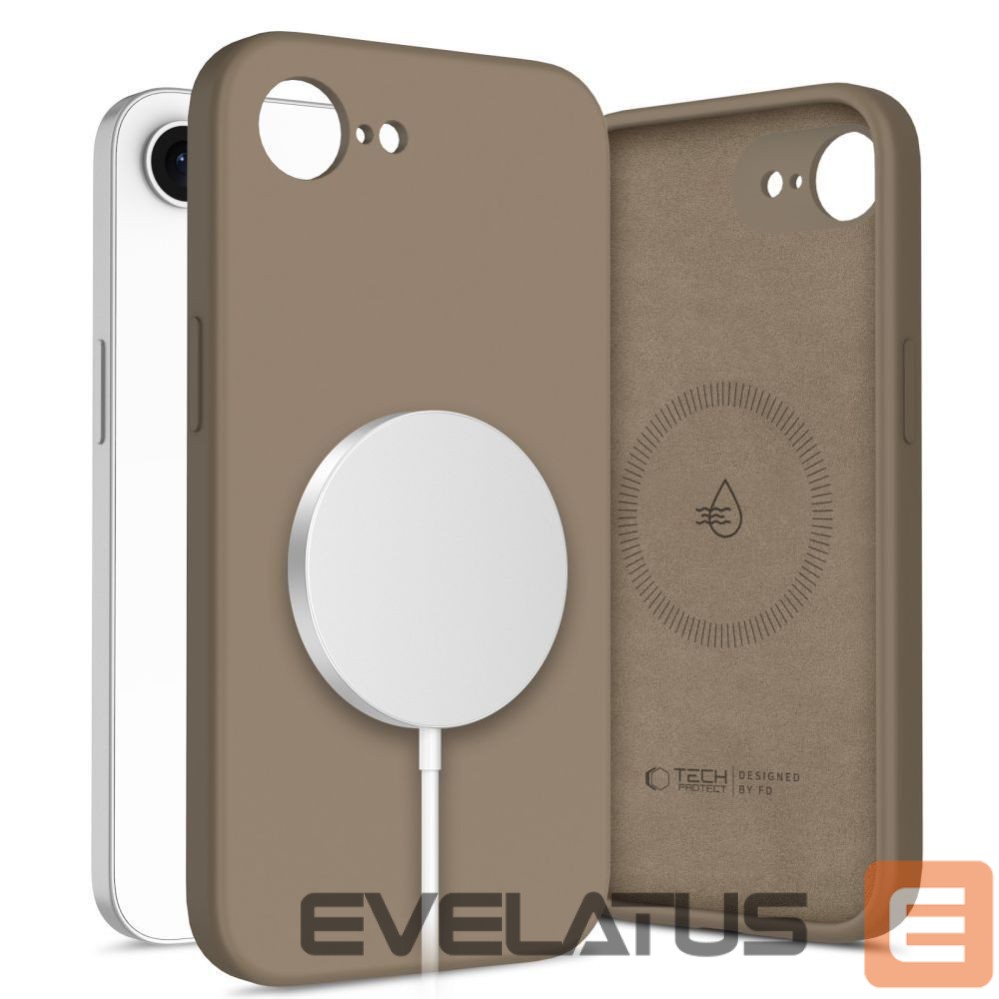 Kitos prekės Tech-Protect Tech-Protect Silicone MagSafe Case for iPhone 16E / 17E - Brown