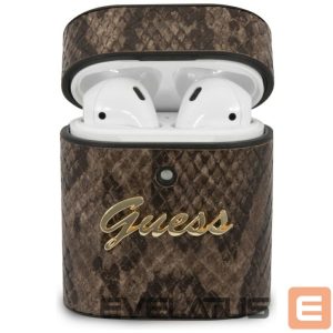 Nugarėlės dėklai Guess  Guess GUACA2PUSNSMLBR AirPods 1/2 cover brown/brown Python Collection 