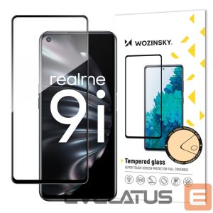 Kitos prekės Wozinsky  Wozinsky Tempered Glass Full Glue Super Tough Screen Protector Full Coveraged with Frame Case Friendly for Oppo A76 / Oppo A36 / Realme 9i black 