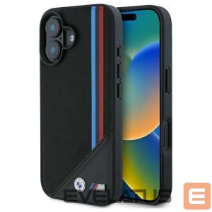 Kitos prekės BMW  BMW M Meshed Tricolor Stripes MagSafe case for iPhone 16 - black 
