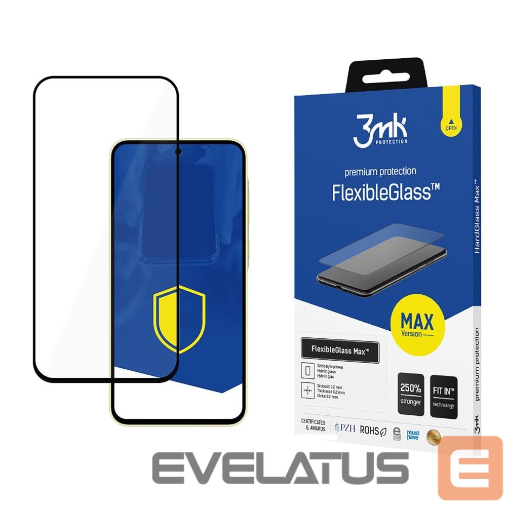 Kitos prekės 3MK Tempered glass 3mk FlexibleGlass Max Black for Samsung Galaxy A35 5G