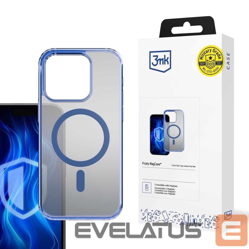 Kitos prekės 3MK 3mk Frosty MagCase Blue Case for Apple iPhone 16 Pro - Transparent