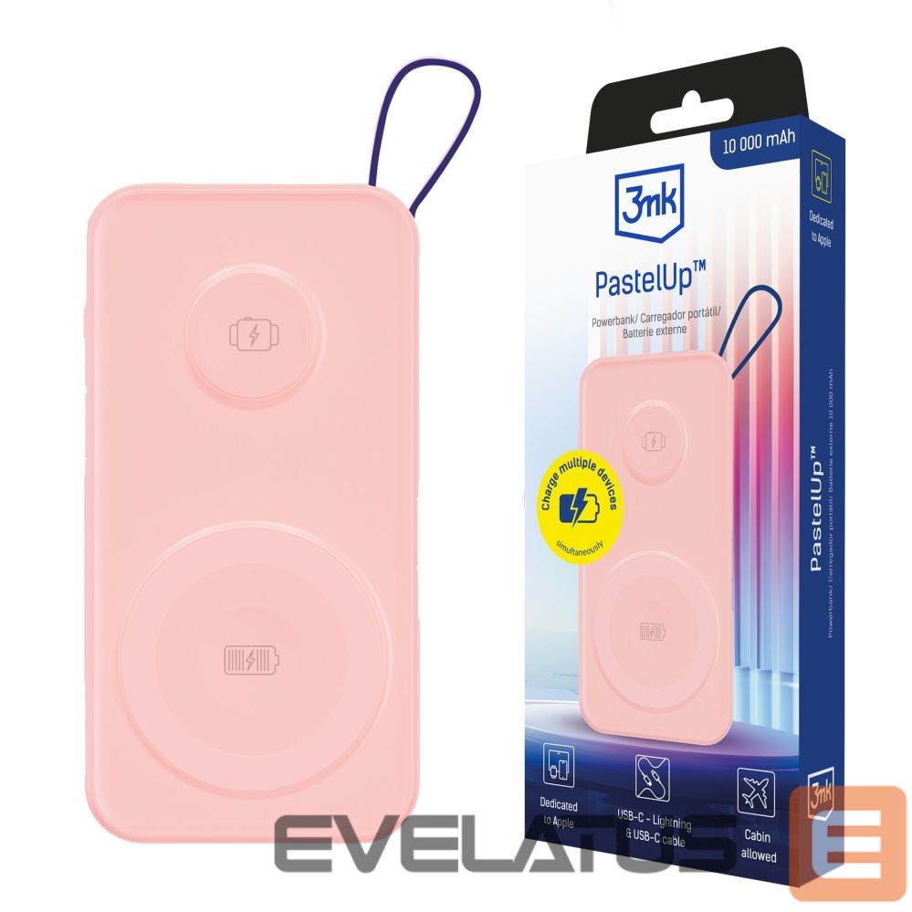 Kitos prekės 3MK Powerbank 3mk PastelUp 10,000mAh 22.5W USB 1A1C - pink