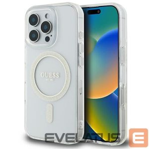 Kitos prekės Guess  Guess IML Glitter Circle MagSafe Case for iPhone 16 Pro Max - Clear 