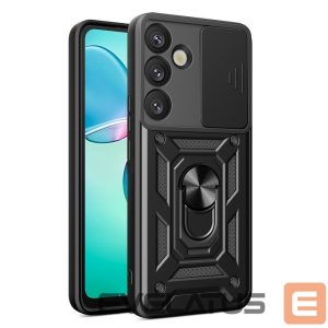 Kitos prekės Hurtel  Hybrid Armor Camshield with Camera Cover and Metal Ring for Samsung Galaxy S25+ - Black 