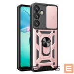 Kitos prekės Hurtel  Hybrid Armor Camshield with Camera Cover and Metal Ring for Samsung Galaxy S25+ - Pink 