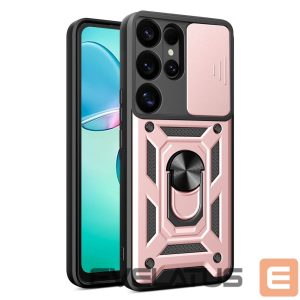 Kitos prekės Hurtel  Hybrid Armor Camshield with Camera Cover and Metal Ring for Samsung Galaxy S25 Ultra - Pink 