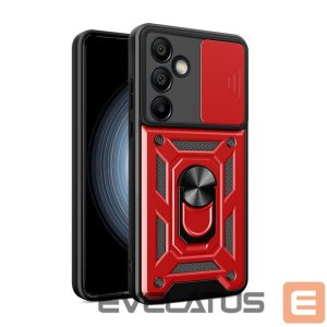 Kitos prekės Hurtel  Hybrid Armor Camshield with Camera Cover and Metal Ring for Samsung Galaxy S24 FE - Red 