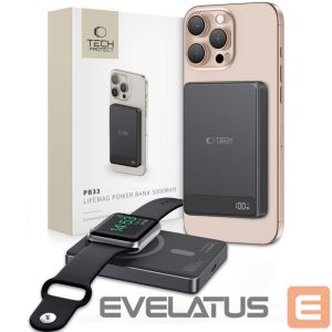 Kitos prekės Tech-Protect  Tech-Protect PB33 LifeMag MagSafe 5000mAH powerbank - black 