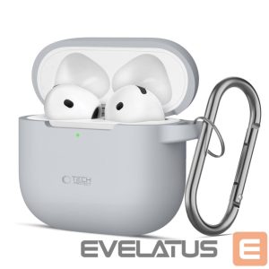 Kitos prekės Tech-Protect  Tech-Protect Silicone Hook Case for AirPods 4 - Gray 