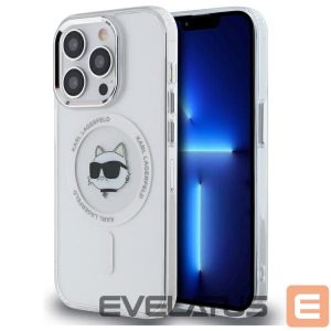 Kitos prekės Karl Lagerfeld  Karl Lagerfeld IML Metal Choupette Head MagSafe iPhone 14 Pro Case - White 