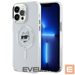 Kitos prekės Karl Lagerfeld  Karl Lagerfeld IML Metal Choupette Head MagSafe Case for iPhone 14 Pro Max - White 