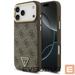 Kitos prekės Guess  Guess 4G Triangle Logo MagSafe Case for iPhone 17 Pro Max - Brown & Gold 
