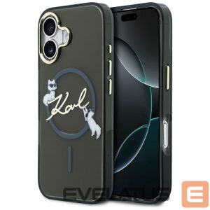 Kitos prekės Karl Lagerfeld  Karl Lagerfeld IML Choupettes Karl Script Logo MagSafe iPhone 17 Case - Black 