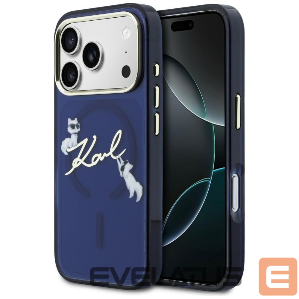 Kitos prekės Karl Lagerfeld Karl Lagerfeld IML Choupettes Karl Script Logo MagSafe Case for iPhone 17 Pro - Blue