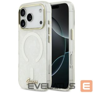 Kitos prekės Guess  Guess IML Shell Script Metal MagSafe Case for iPhone 17 Pro Max - White 