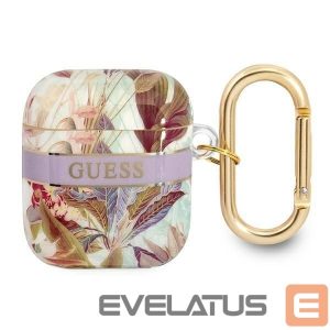 Nugarėlės dėklai Guess  Guess GUA2HHFLU AirPods cover purple/purple Flower Strap Collection 