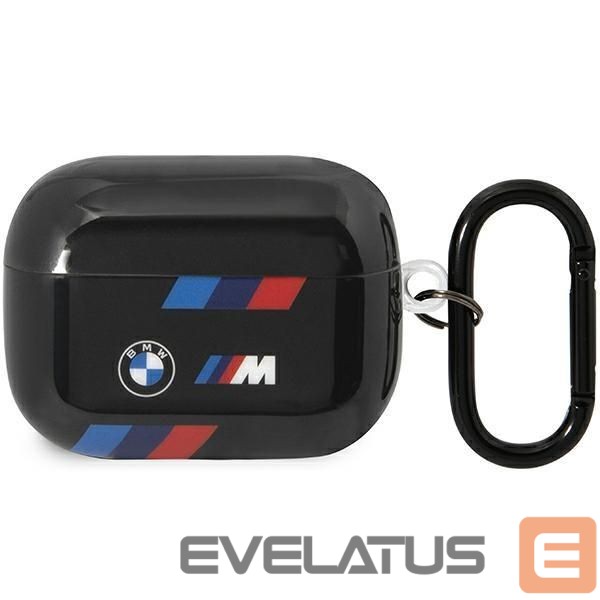 Nugarėlės dėklai BMW BMW BMAP222SOTK AirPods Pro 2 gen cover black/black Tricolor Stripes