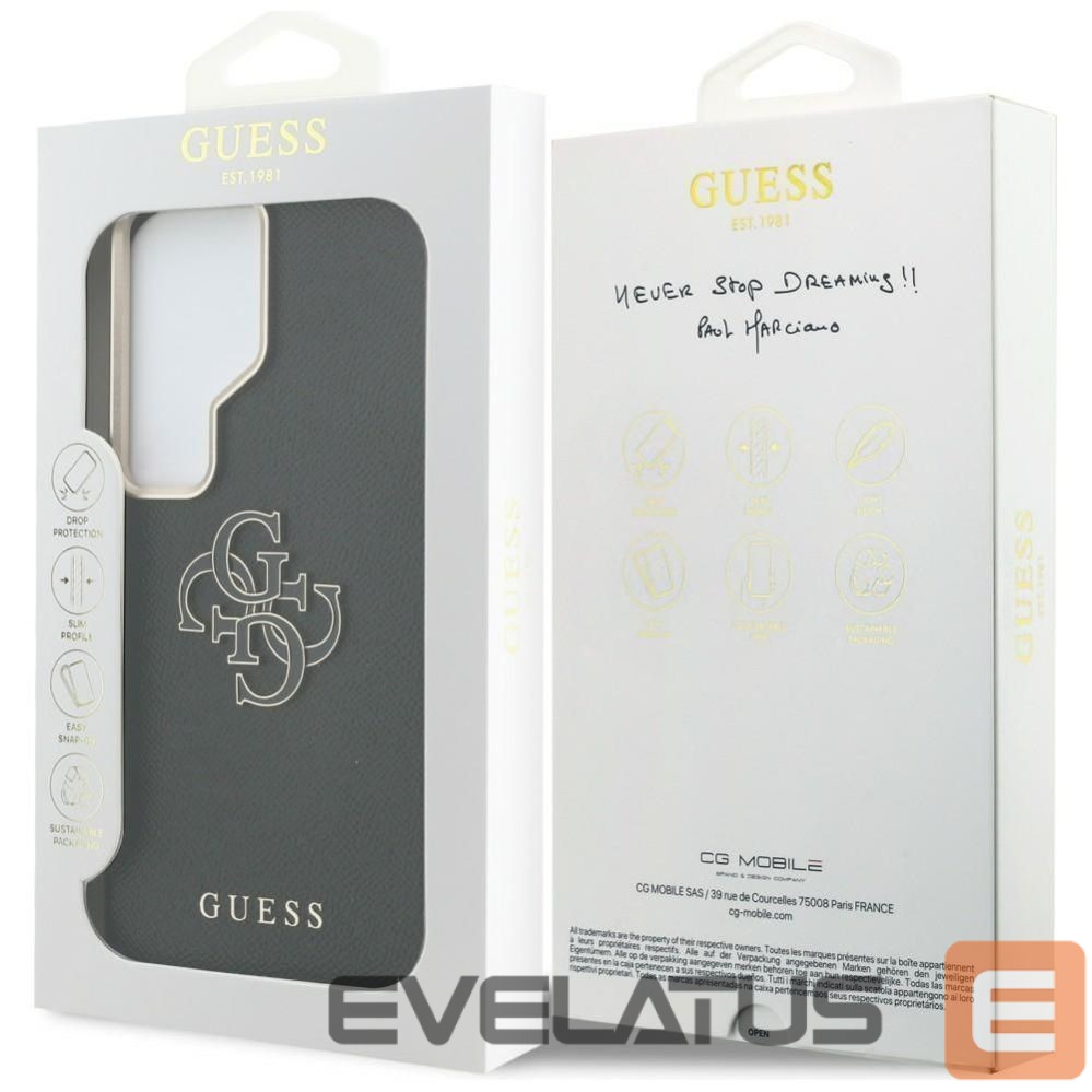 Apsauginiai stiklai Guess - GUESS case for SAMSUNG S26 Ultra GUHCS26L5PS4RGGK (Grained Big 4G Metal Logo) black