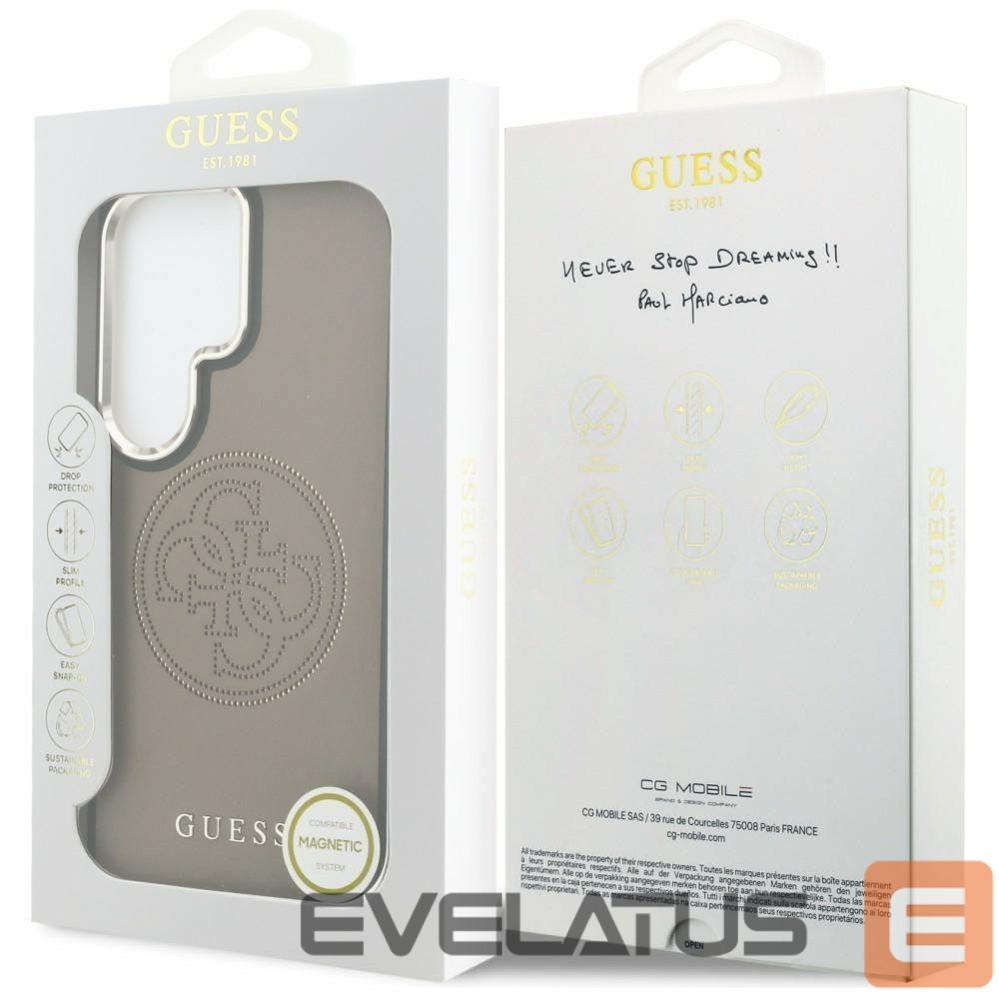 Apsauginiai stiklai Guess - GUESS case for SAMSUNG S26 Ultra GUHMS26L5PG4SRGW (Perforated Logo MagSafe) brown
