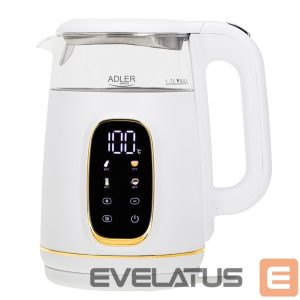 Virdulys Adler  Kettle with LED Display | AD 1305 | Electric | 2200 W | 1.7 L | Plastic | 360° rotational base | White/Gold 