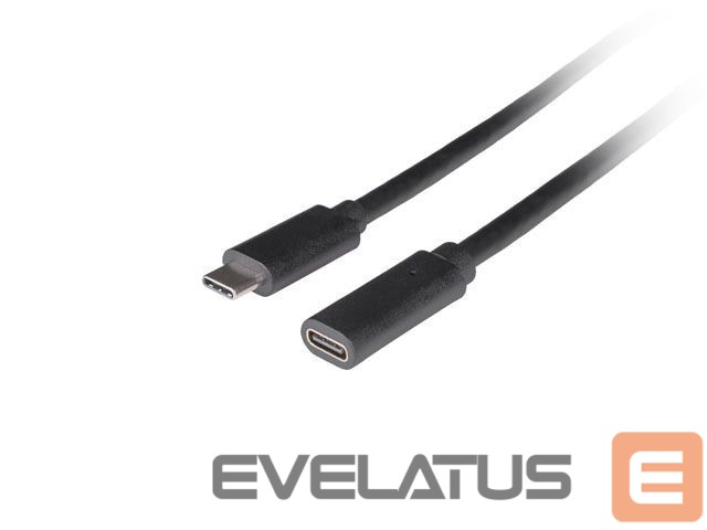 Kabelis Lanberg USB-C M/F 3.1 Cable | CA-USBE-20CC-0015-BK