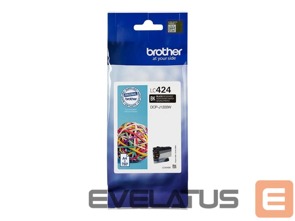 Eksploatacinės medžiagos spausdintuvams Brother LC424BK | Ink Cartridge | Black