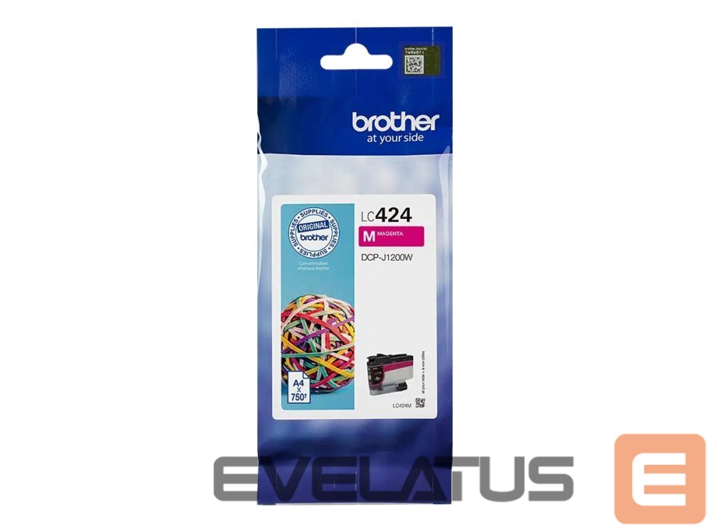 Eksploatacinės medžiagos spausdintuvams Brother LC-424M | Ink Cartridge | Magenta
