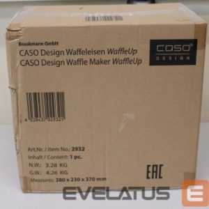 Skrudintuvas Caso  SALE OUT.  WaffleUp Waffle Maker, 800 W, Stainless Steel, DAMAGED PACKAGING | WaffleUp | Waffle Maker | 800 W | Number of pastry 1 | Waffle | Silver | DAMAGED PACKAGING 