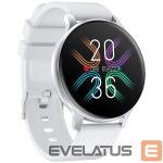 Išmanusis laikrodis Canyon  CANYON Badian SW-68, Smartwatch, Realtek 8762CK, 1.28''TFT 240x240px; RAM : 160KB,  Lithium-ion polymer battery, 3.7V 190mAh Include, Silver Zinc alloy middle frame + plastic bottom case+ white Silicone strap + silver strap buckle, 44.9x 10.9mm, strap: 20x220mm, 50.64g 