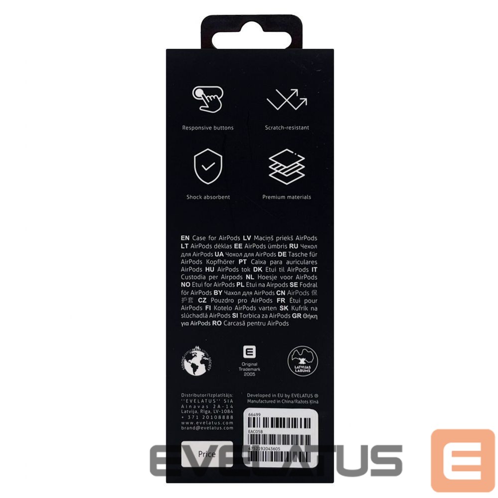 Dėklai ausinėms Evelatus Apple Airpods Pro Case EAC05 Black