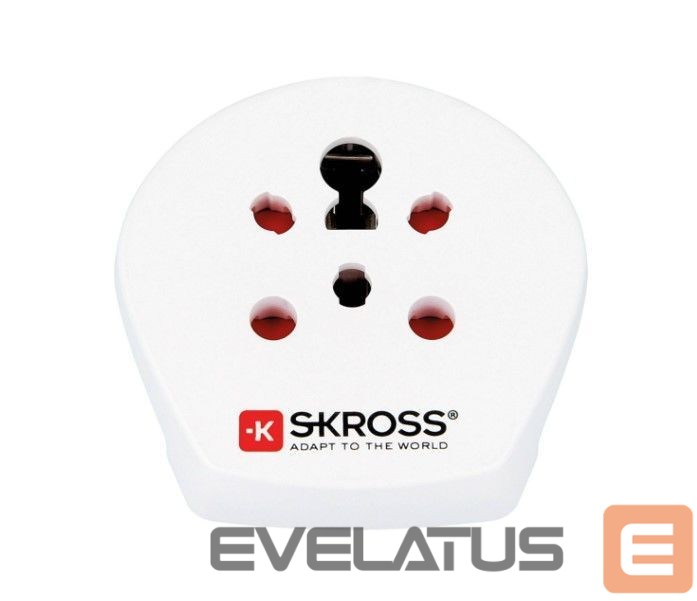 Adapteris Skross Travel adapter Denmark, India - Israel to Europe White