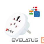 Adapteris Skross  Travel adapter Denmark, India - Israel to Europe White