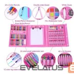 žaislai Kiddyz  Stationery Set 208 pcs Kids Art Kit Drawing & Painting Supplies Pink