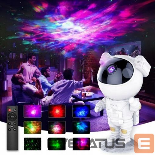 Stalinė lempa iLike LED projection star light astronaut SM4 White
