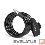 Dviračio priedas Wozinsky  WPB-01R Portable Bike Lock with Anti-Theft Cable and 2 Keys for Electric Bikes and Motorcycles Black
